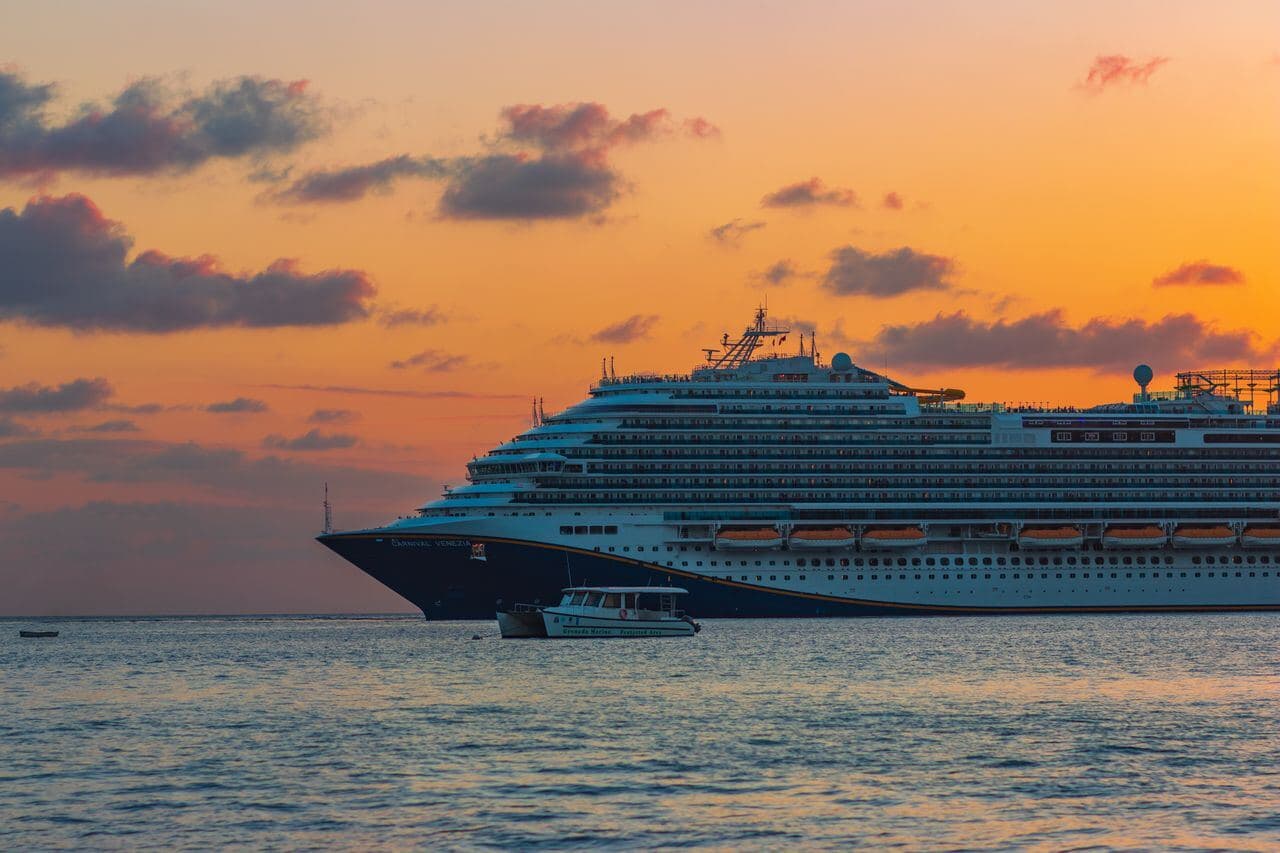 Cruise ship on open water